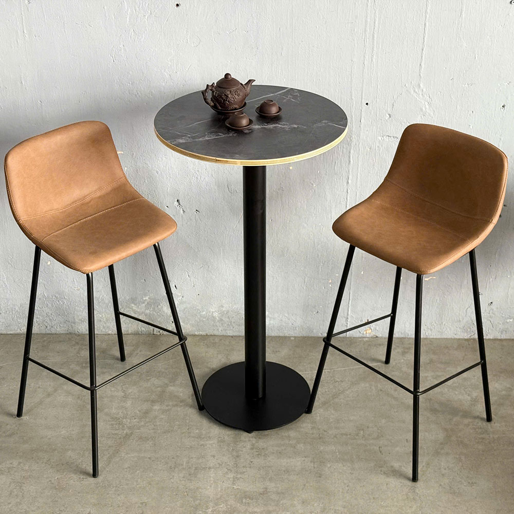 Combo bàn bar tròn 60cm gỗ plywood vân đá và 2 ghế Combo bàn bar tròn 60cm gỗ plywood vân đá và 2 ghế - hình 3