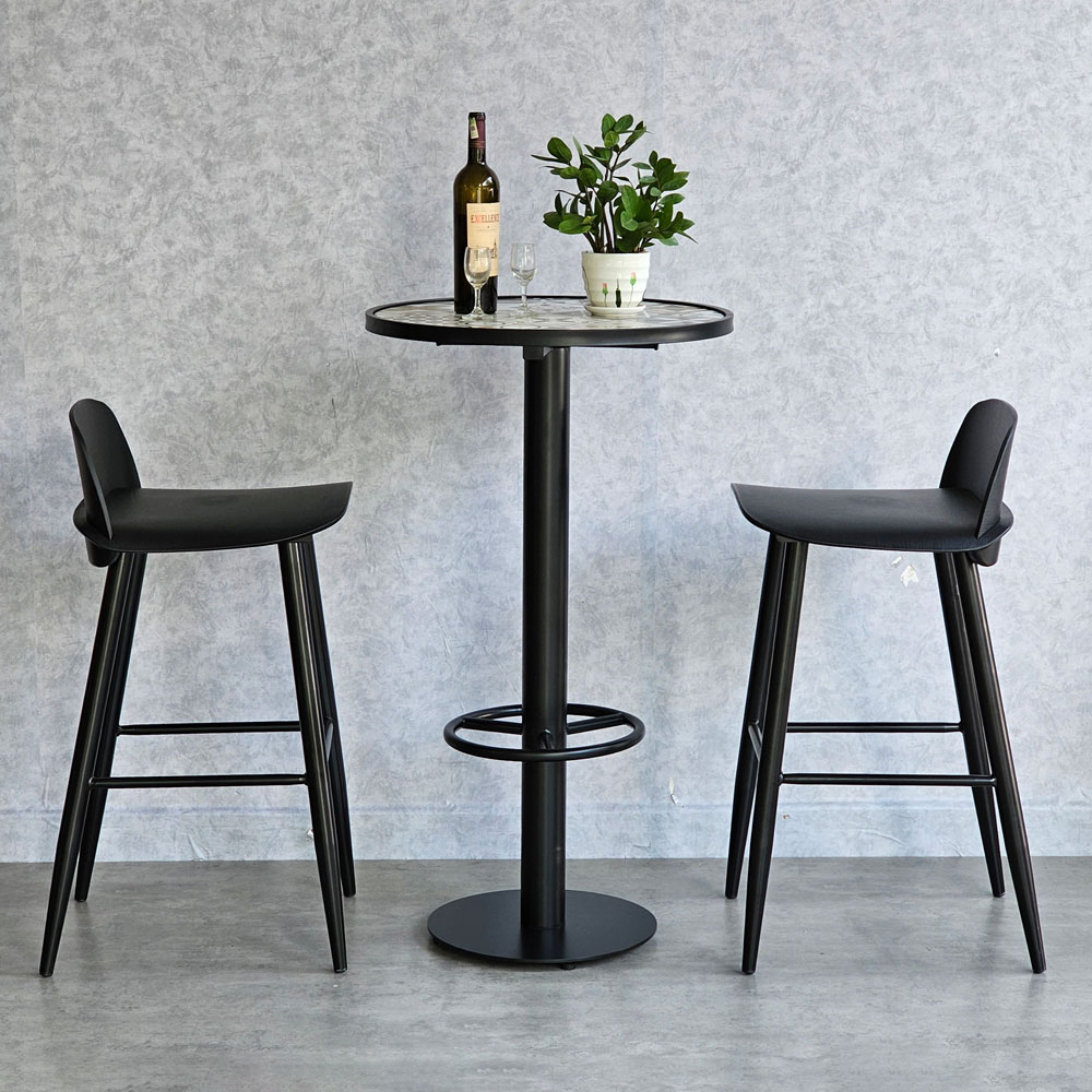 Combo bàn bar tròn 60cm và 2 ghế bar chân sắt C Combo bàn bar tròn 60cm và 2 ghế bar chân sắt C - hình 1