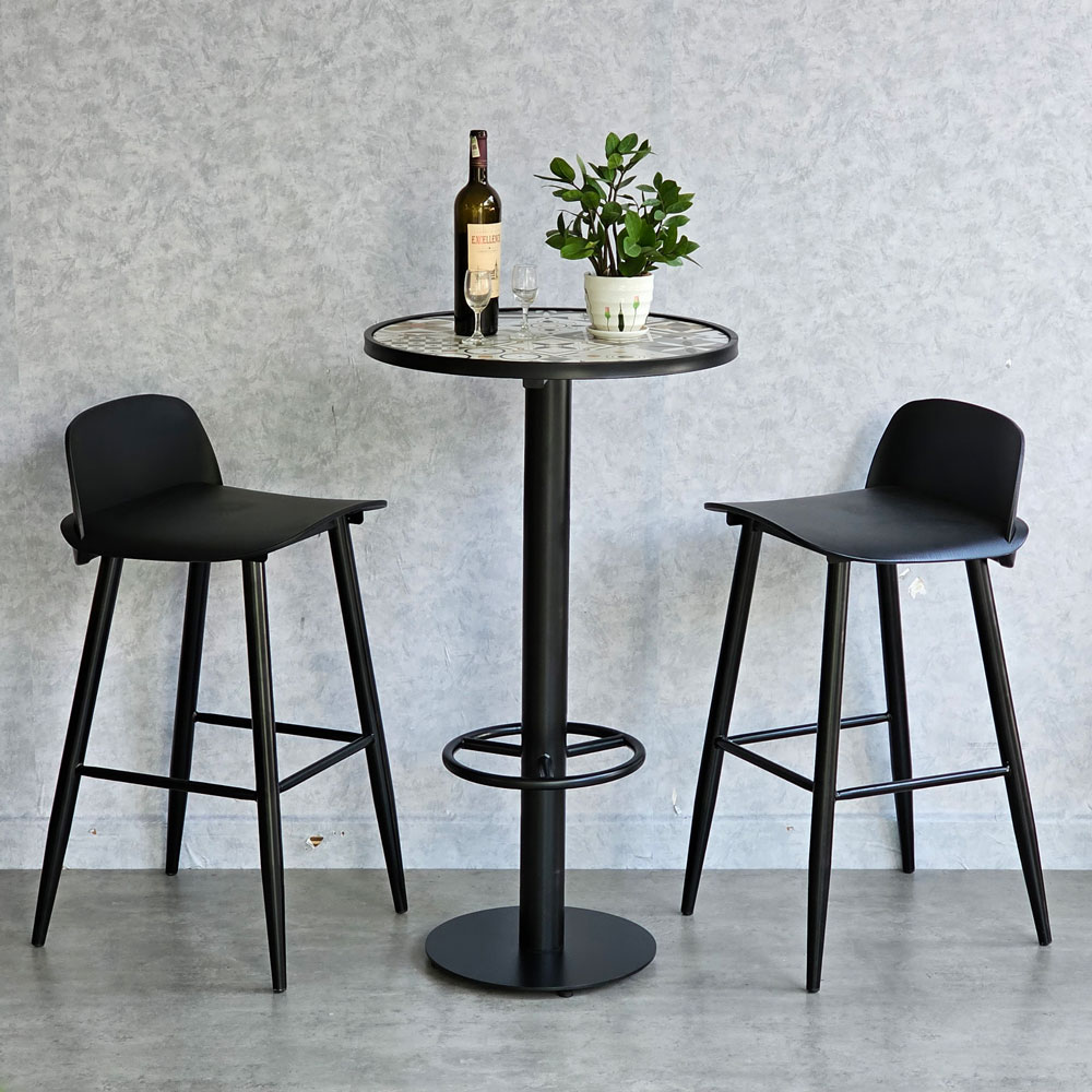 Combo bàn bar tròn 60cm và 2 ghế bar chân sắt C Combo bàn bar tròn 60cm và 2 ghế bar chân sắt C - hình 2
