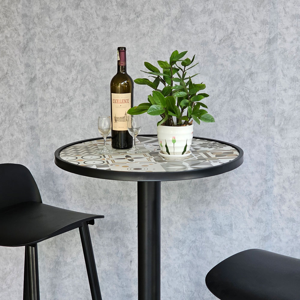 Combo bàn bar tròn 60cm và 2 ghế bar chân sắt C Combo bàn bar tròn 60cm và 2 ghế bar chân sắt C - hình 3