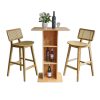 Combo bàn bar vuông 70cm và 2 ghế bar gỗ C