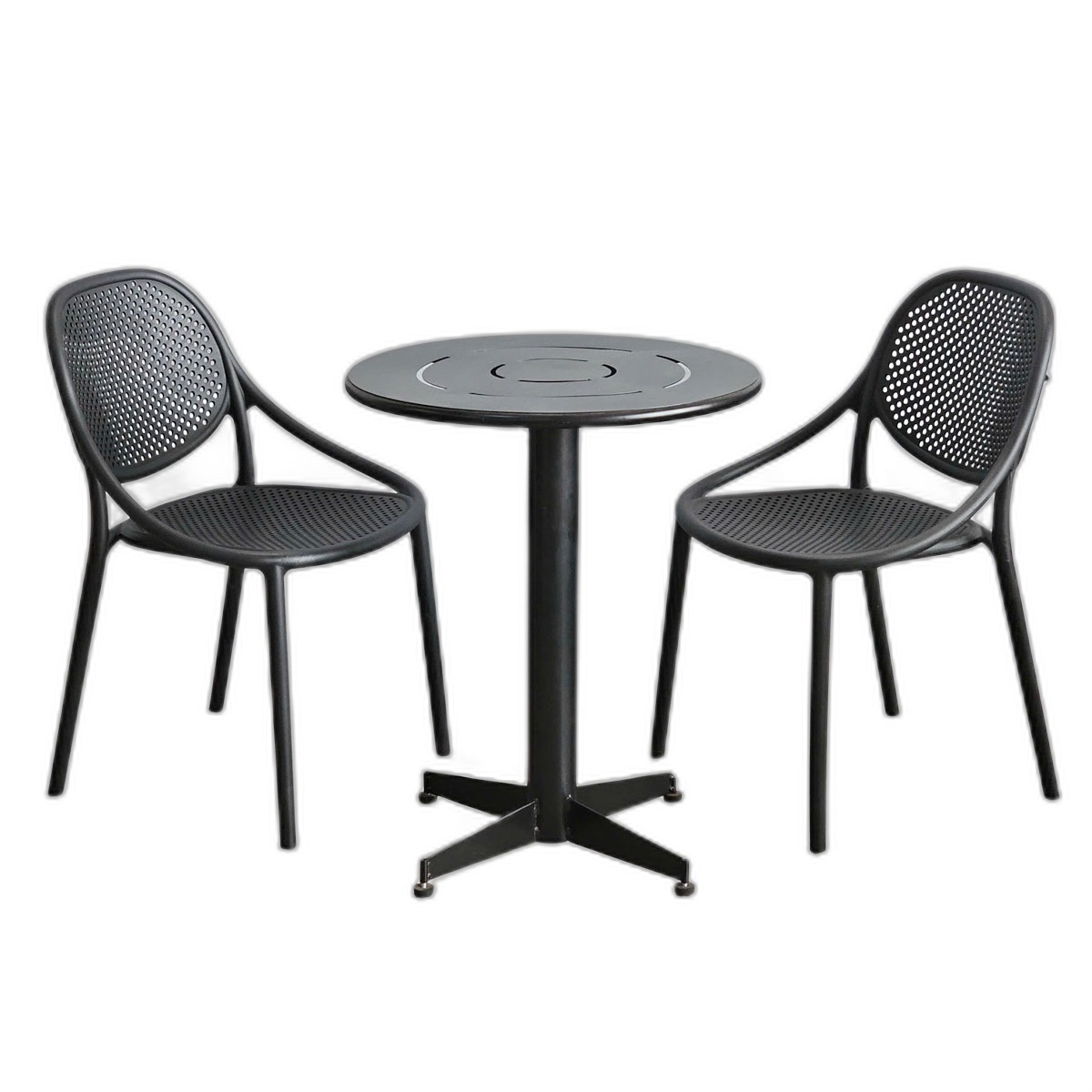 Combo bàn cafe sắt và 2 ghế RENO nhựa đúc C Combo bàn cafe sắt và 2 ghế RENO nhựa đúc C