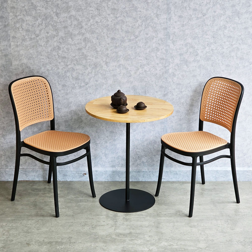 Combo bàn cafe tròn 60cm và 2 ghế cafe nhựa C Combo bàn cafe tròn 60cm và 2 ghế cafe nhựa C - hình 2