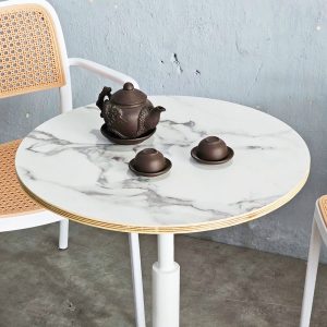Combo bàn cafe tròn 60cm và 2 ghế nhựa C - hình 1