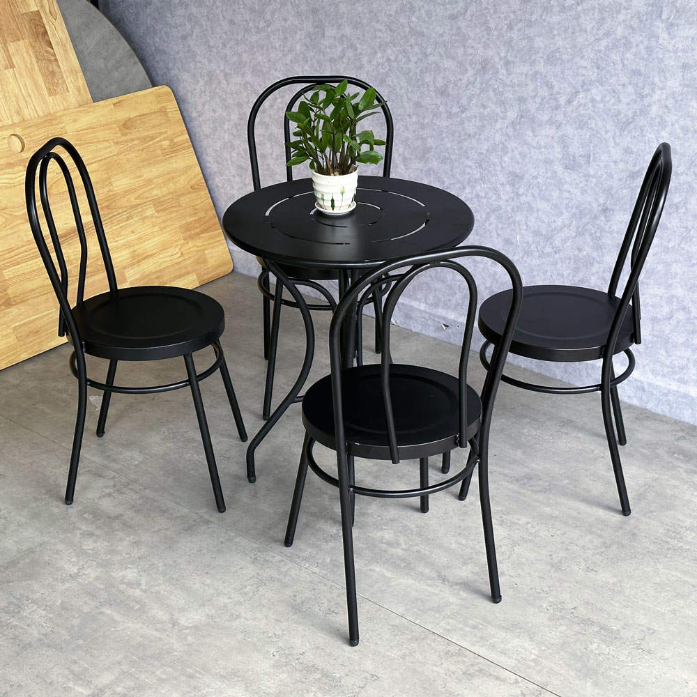 Combo bàn cafe tròn và 4 ghế cafe sắt C Combo bàn cafe tròn và 4 ghế cafe sắt C - hình 3
