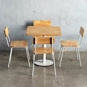 Combo bàn cafe vuông 70cm và 4 ghế tựa C - hình 1
