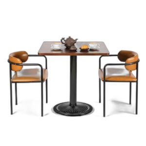 Combo bàn cafe vuông 70x70cm và 2 ghế lưng tựa C