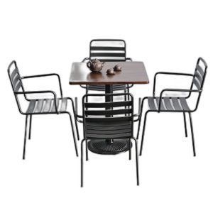 Combo bàn cafe vuông 70x70cm và 4 ghế sắt C