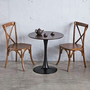 Combo bàn ghế cafe Tulip gỗ cao su C - hình 1