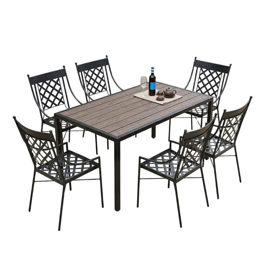 Combo bàn nhựa 160x80cm ghế cà phê sắt ngoài trời C Combo bàn nhựa 160x80cm ghế cà phê sắt ngoài trời C - hình 2