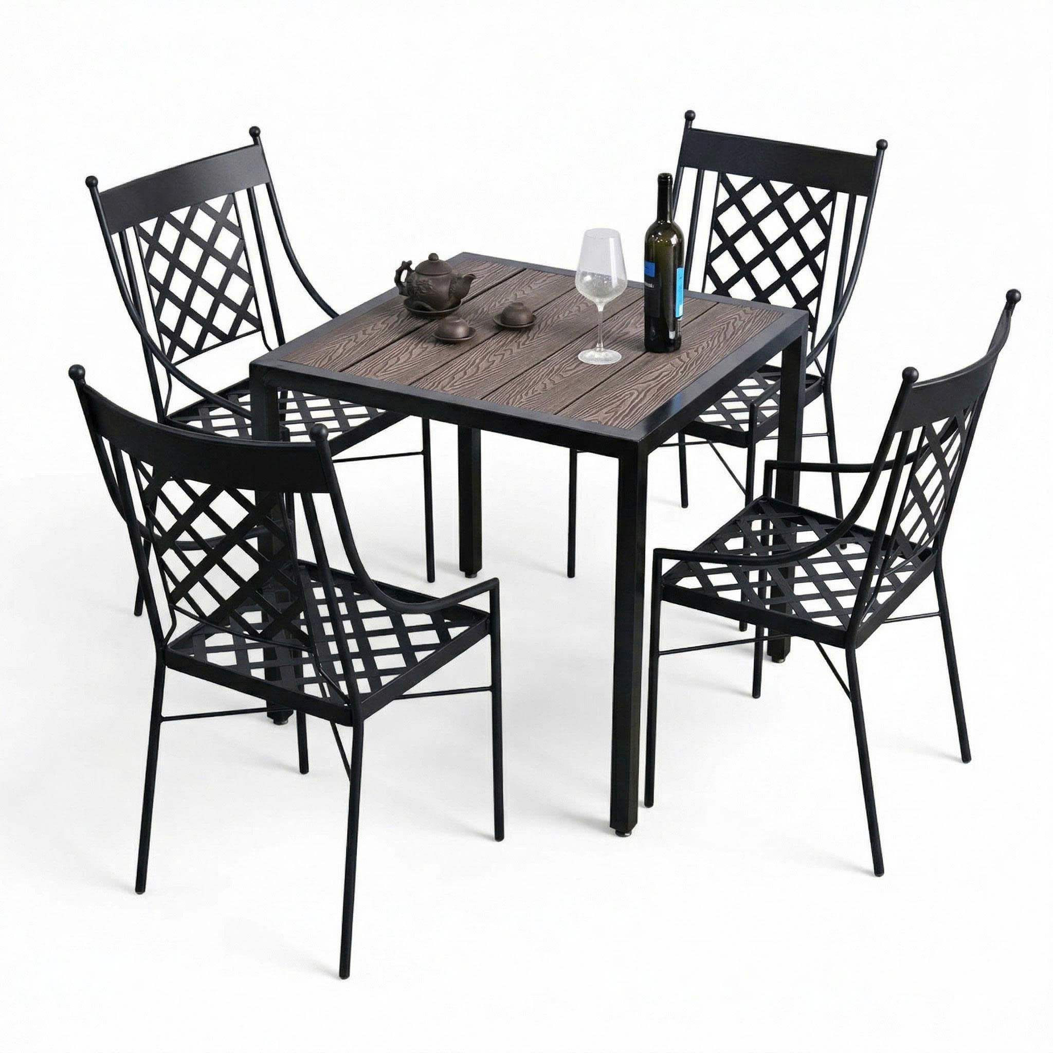 Combo bàn nhựa 160x80cm ghế cà phê sắt ngoài trời C Combo bàn nhựa 160x80cm ghế cà phê sắt ngoài trời C - hình 3
