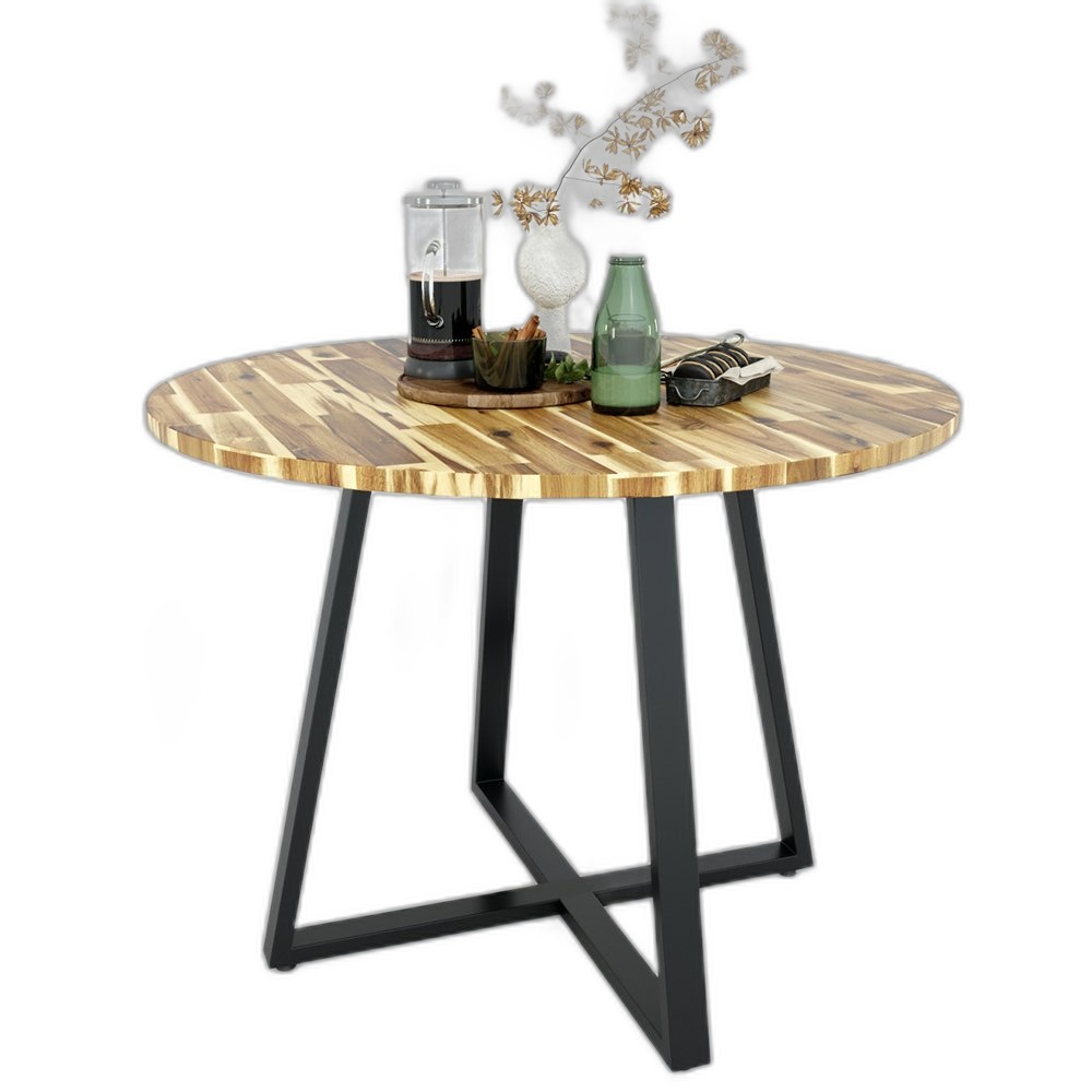Combo bàn tròn 1m gỗ tràm và 4 ghế nệm Eames Combo bàn tròn 1m gỗ tràm và 4 ghế nệm Eames
