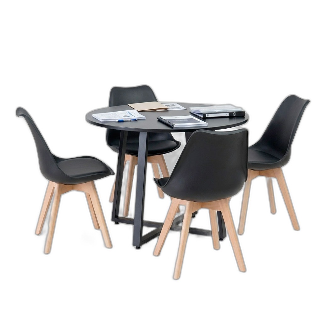 Combo bàn tròn 1m và 4 ghế eames có nệm Combo bàn tròn 1m và 4 ghế eames có nệm