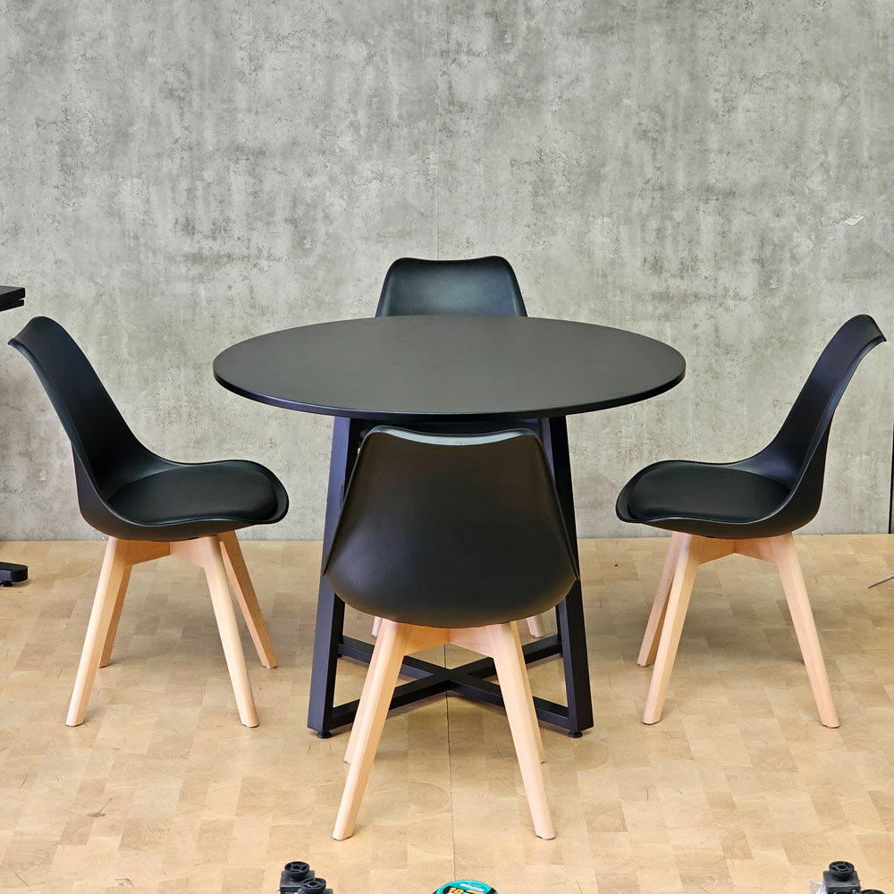 Combo bàn tròn 1m và 4 ghế eames có nệm Combo bàn tròn 1m và 4 ghế eames có nệm - hình 2