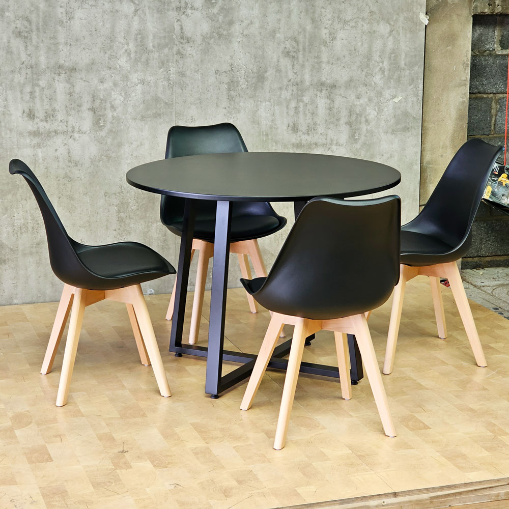 Combo bàn tròn 1m và 4 ghế eames có nệm Combo bàn tròn 1m và 4 ghế eames có nệm - hình 3