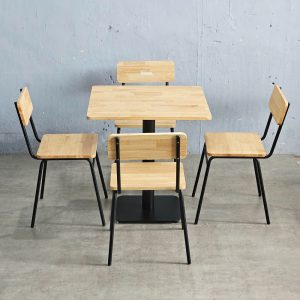 Combo bàn vuông 70x70cm và 4 ghế cafe C - hình 1