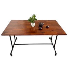 Combo bộ bàn ăn chân ống nước và 6 ghế Bull sắt bọc nệm