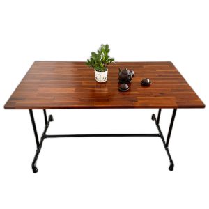 Combo bộ bàn ăn chân ống nước và 6 ghế Bull sắt bọc nệm