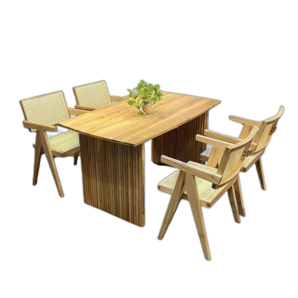 Combo bộ bàn ăn chữ nhật và 4 ghế gỗ Combo bộ bàn ăn chữ nhật và 4 ghế gỗ