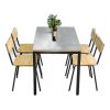 Combo bộ bàn ăn đơn giản và 4 ghế gỗ plywood chân sắt