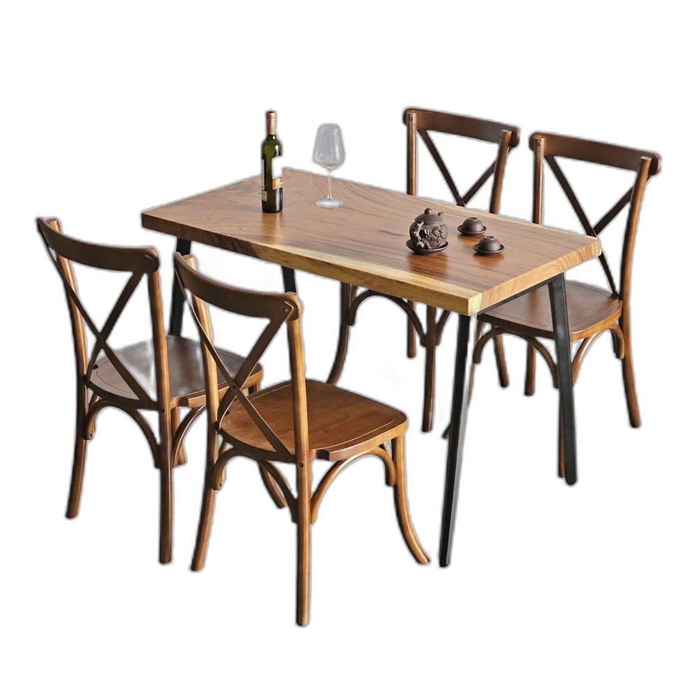 Combo bộ bàn ăn gỗ me tây 4 ghế bistro Combo bộ bàn ăn gỗ me tây 4 ghế bistro