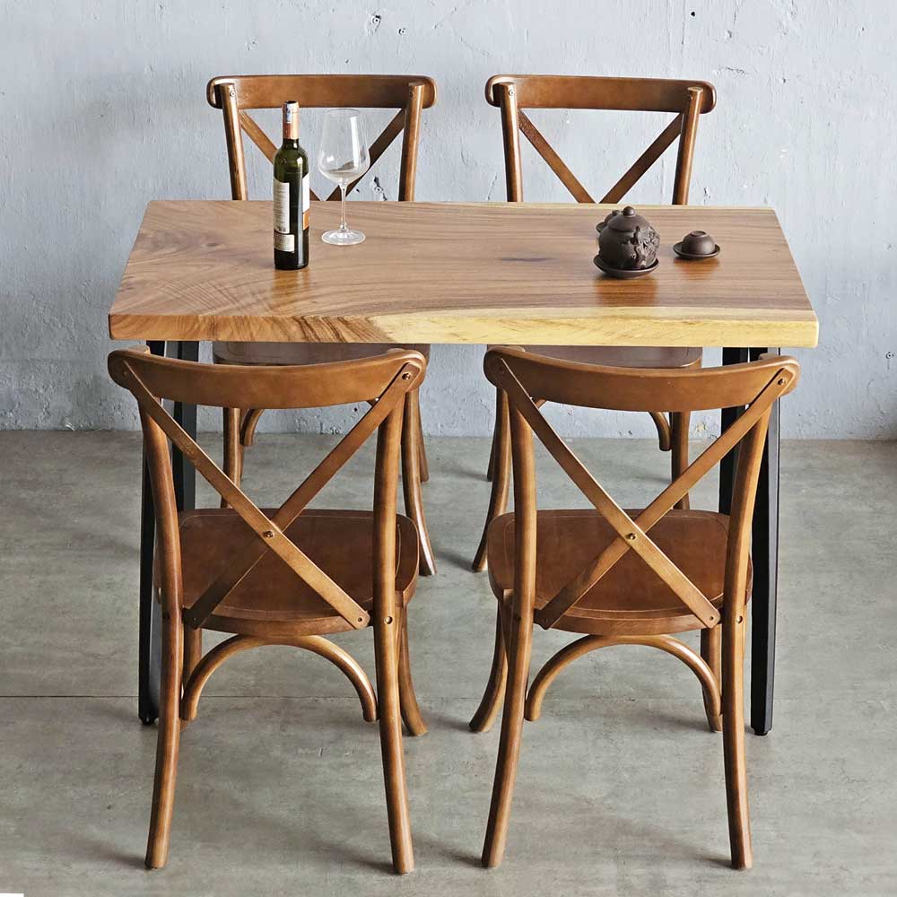Combo bộ bàn ăn gỗ me tây 4 ghế bistro Combo bộ bàn ăn gỗ me tây 4 ghế bistro - hình 3