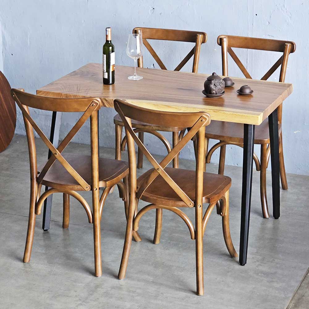 Combo bộ bàn ăn gỗ me tây 4 ghế bistro Combo bộ bàn ăn gỗ me tây 4 ghế bistro - hình 4