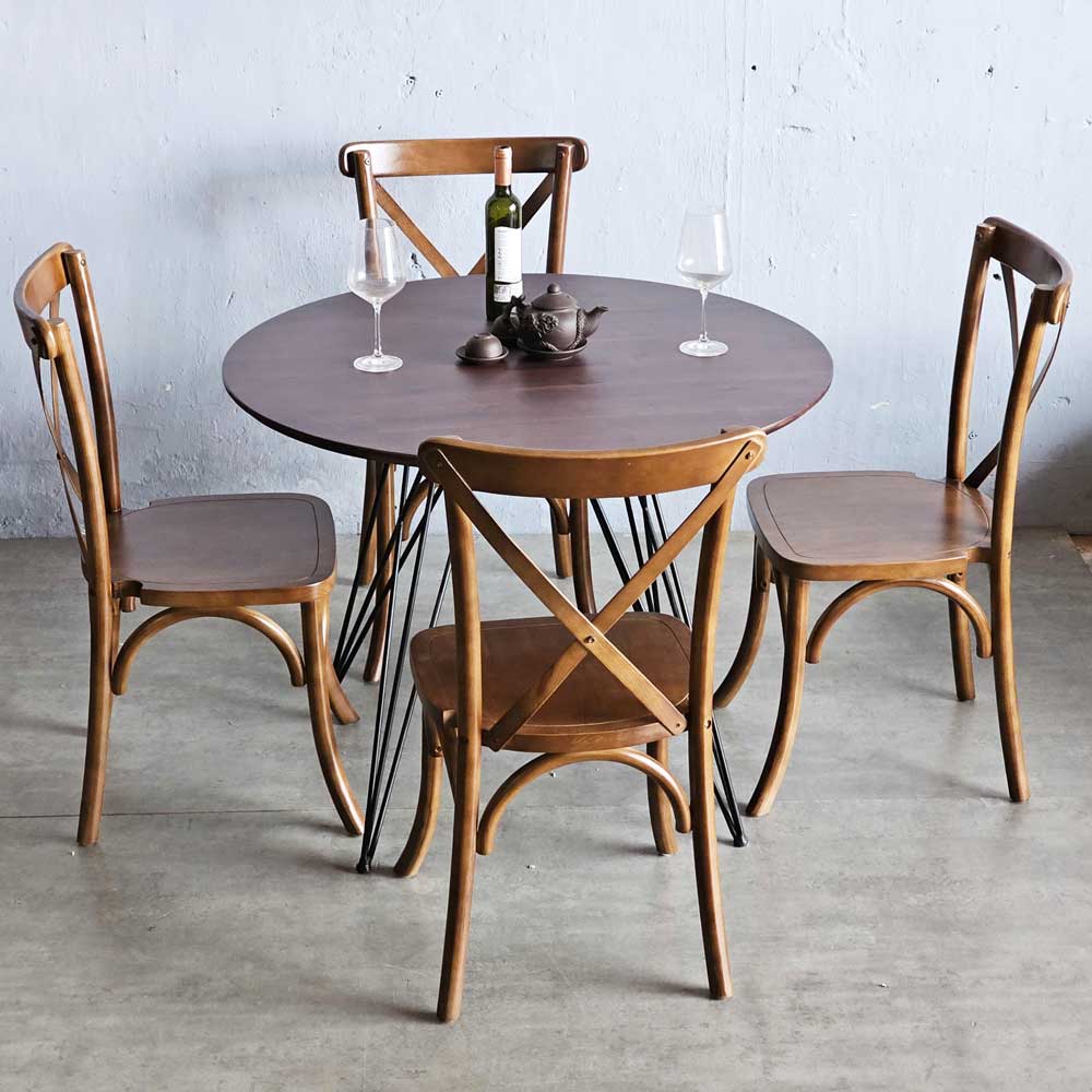 Combo bộ bàn ăn tròn 4 ghế Thonet Combo bộ bàn ăn tròn 4 ghế Thonet - hình 3
