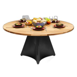 Combo bộ bàn ăn tròn và 6 ghế ăn bọc nệm