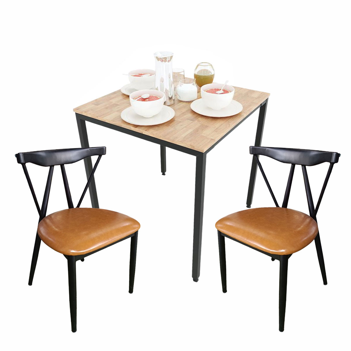 Combo bộ bàn ăn vuông và 2 ghế khung sắt bọc nệm Combo bộ bàn ăn vuông và 2 ghế khung sắt bọc nệm - hình 3