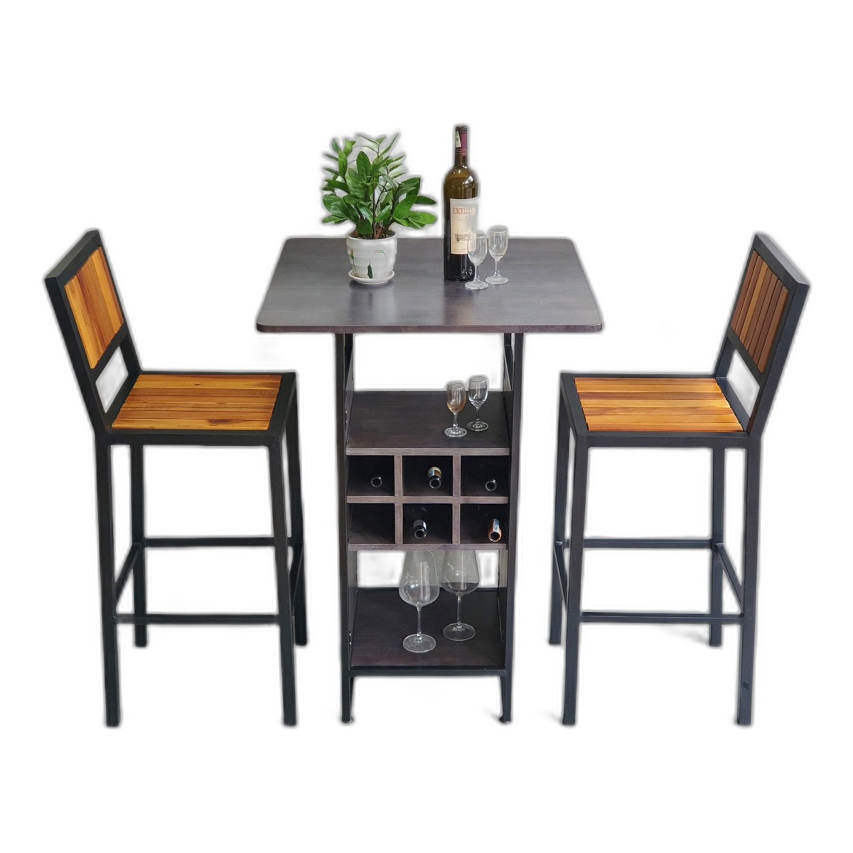 Combo bộ bàn bar kết hợp kệ 70x70cm và 2 ghế bar C Combo bộ bàn bar kết hợp kệ 70x70cm và 2 ghế bar C