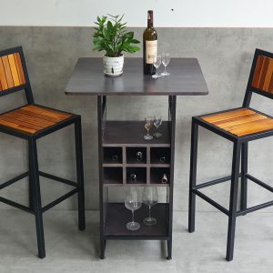 Combo bộ bàn bar kết hợp kệ 70x70cm và 2 ghế bar C - hình 1