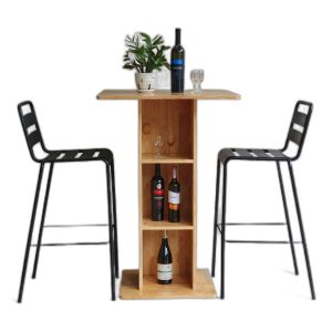 Combo bộ bàn bar vuông 70x70cm và 2 ghế bar sắt C