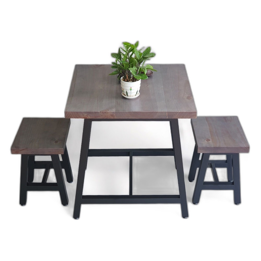 Combo bộ bàn cafe chữ nhật 70x70cm gỗ thông và 2 ghế đôn C Combo bộ bàn cafe chữ nhật 70x70cm gỗ thông và 2 ghế đôn C