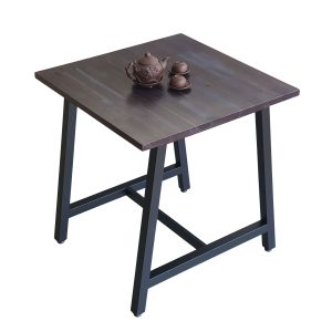 Combo bộ bàn cafe chữ nhật 70x70cm và 2 ghế đôn gỗ C - hình 1
