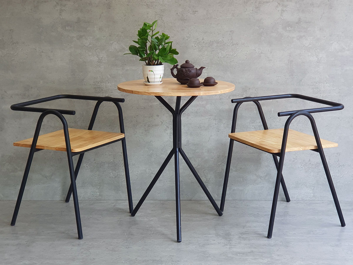 Combo bộ bàn cafe tròn 60cm và 2 ghế COZY khung sắt C Combo bộ bàn cafe tròn 60cm và 2 ghế COZY khung sắt C - hình 1