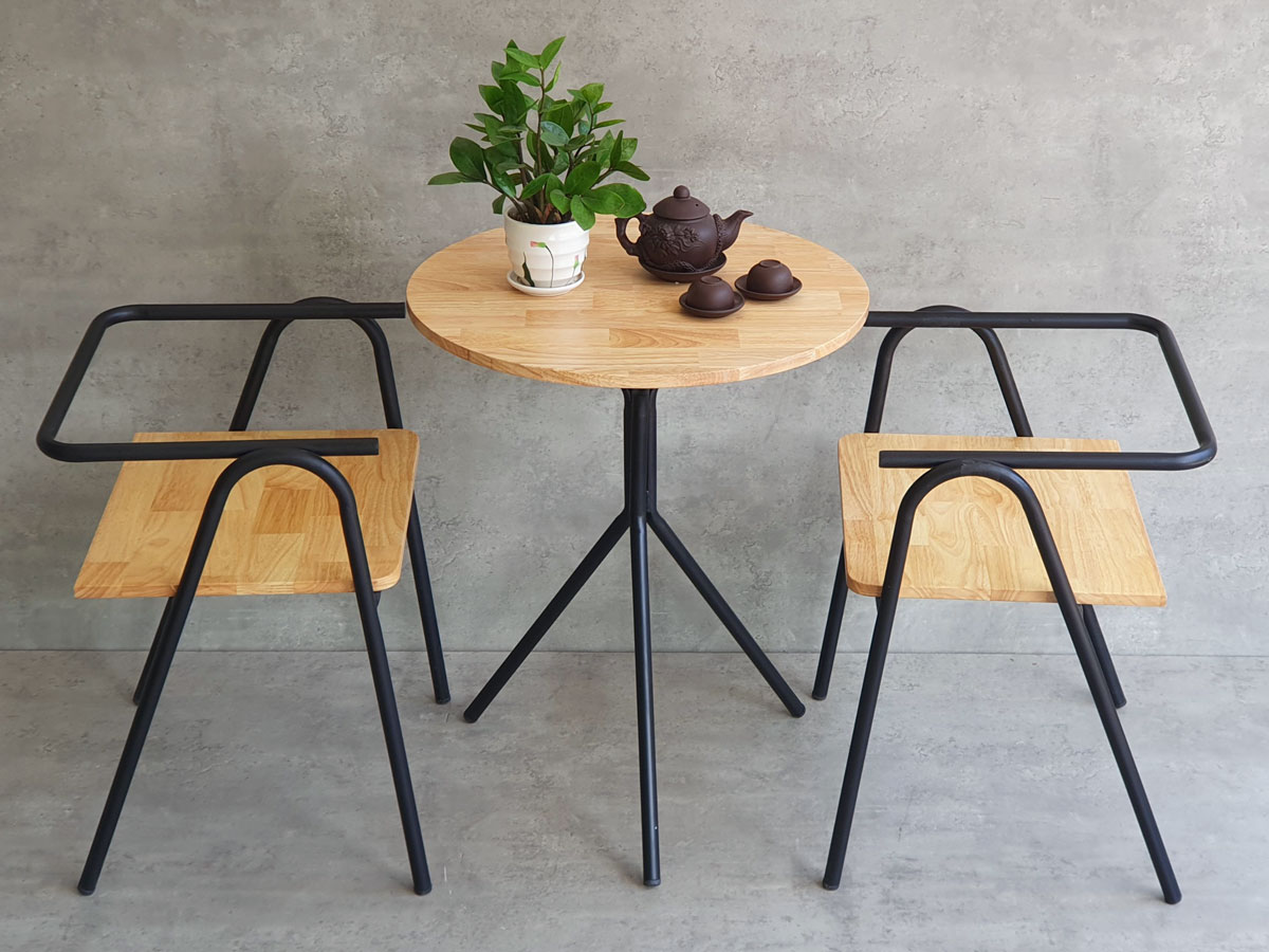 Combo bộ bàn cafe tròn 60cm và 2 ghế COZY khung sắt C Combo bộ bàn cafe tròn 60cm và 2 ghế COZY khung sắt C - hình 3