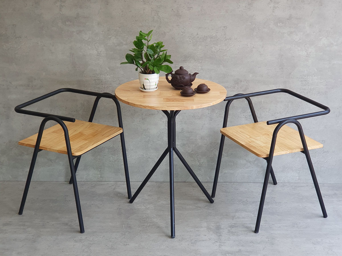 Combo bộ bàn cafe tròn 60cm và 2 ghế COZY khung sắt C Combo bộ bàn cafe tròn 60cm và 2 ghế COZY khung sắt C - hình 4