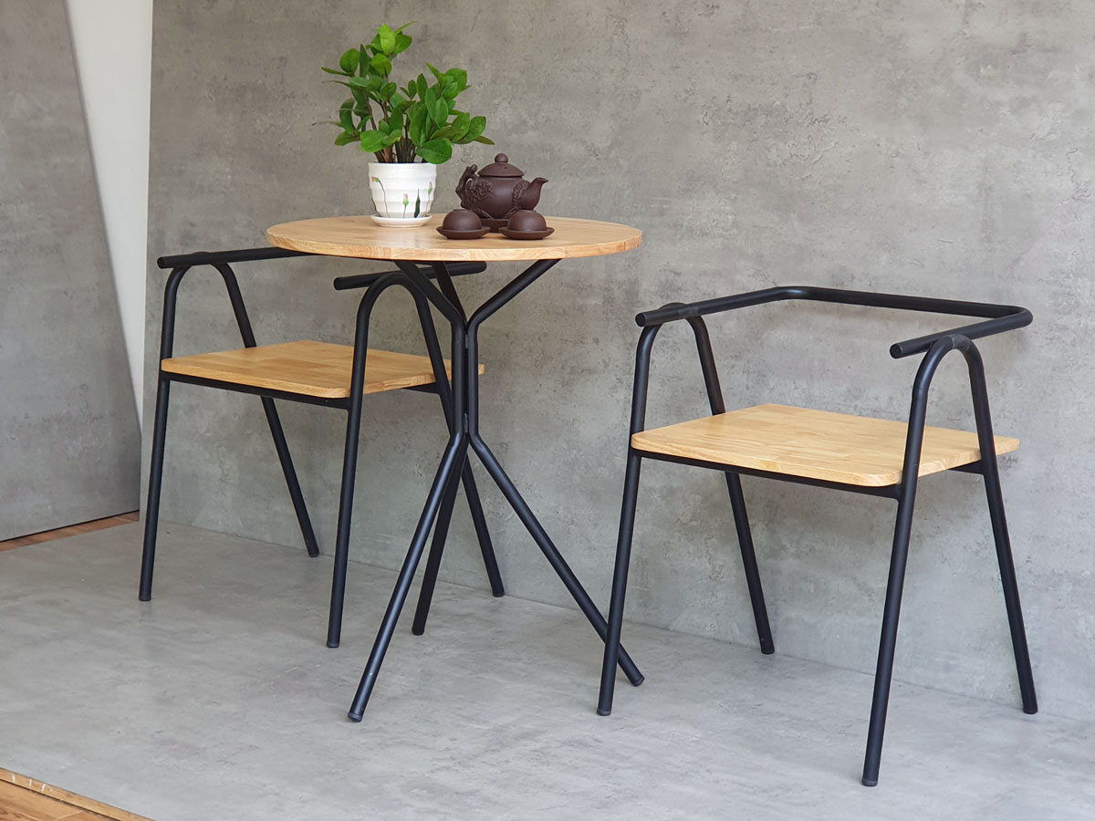 Combo bộ bàn cafe tròn 60cm và 2 ghế COZY khung sắt C Combo bộ bàn cafe tròn 60cm và 2 ghế COZY khung sắt C - hình 5