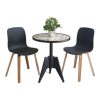 Combo bộ bàn cafe tròn 60cm và 2 ghế nhựa chân gỗ C