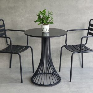 Combo bộ bàn cafe tròn 60x60cm và 2 ghế sắt ngoài trời C - hình 1