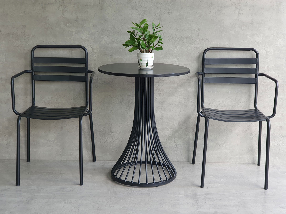 Combo bộ bàn cafe tròn 60x60cm và 2 ghế sắt ngoài trời C Combo bộ bàn cafe tròn 60x60cm và 2 ghế sắt ngoài trời C - hình 4