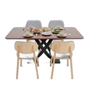 Combo bộ bàn ghế ăn chữ nhật 160x80cm gỗ tràm 2 ghế