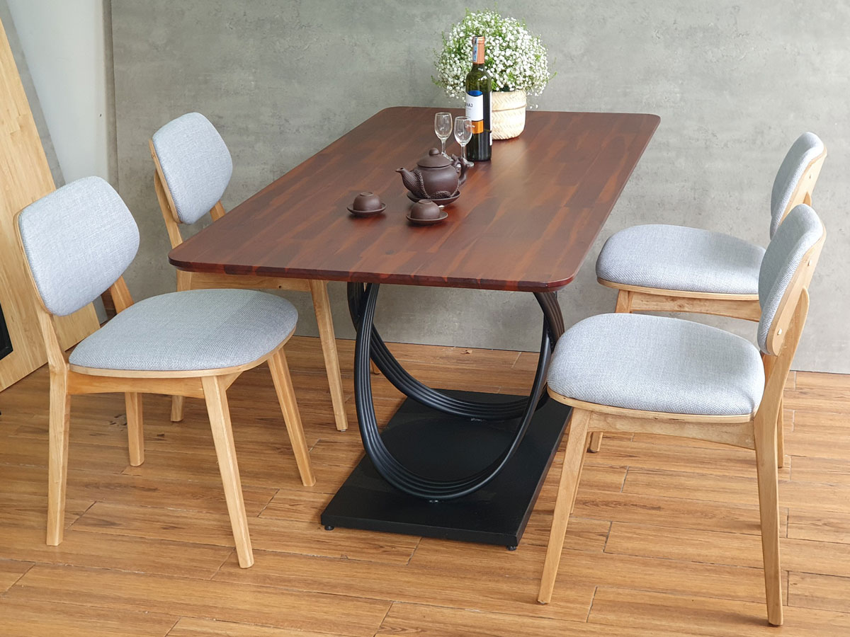 Combo bộ bàn ghế ăn chữ nhật 160x80cm gỗ tràm 2 ghế Combo bộ bàn ghế ăn chữ nhật 160x80cm gỗ tràm 2 ghế - hình 2
