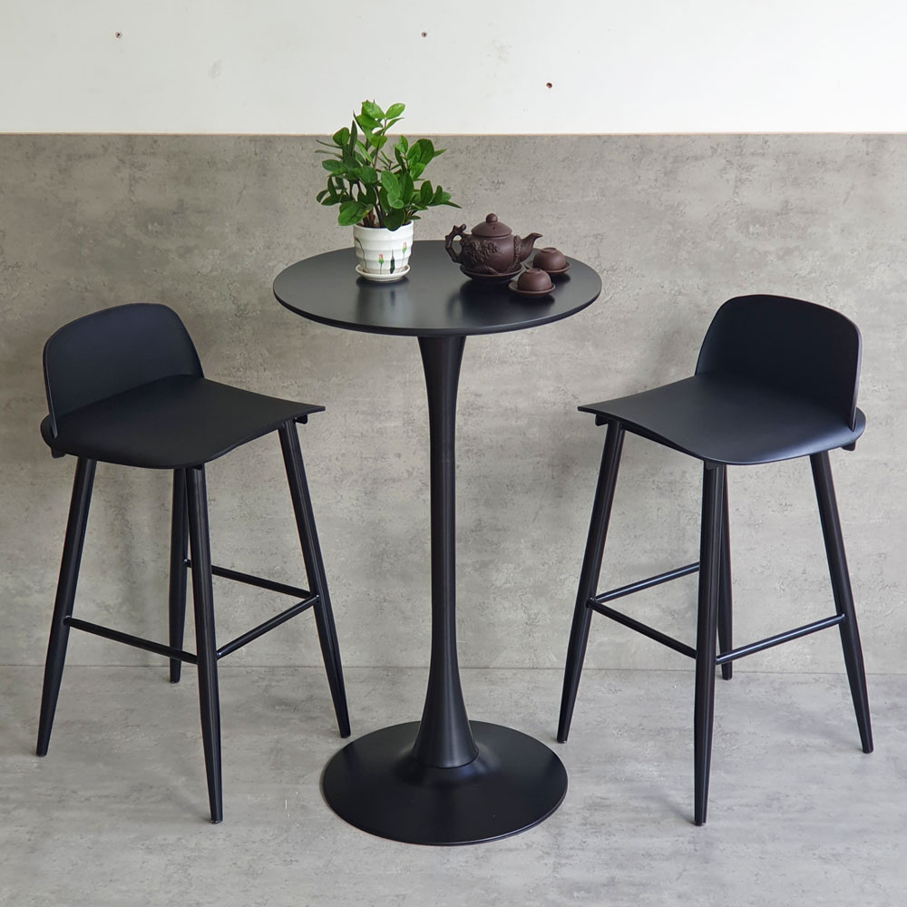 Combo bộ bàn ghế bar Tulip mặt gỗ tròn 60cm 2 ghế C Combo bộ bàn ghế bar Tulip mặt gỗ tròn 60cm 2 ghế C - hình 2
