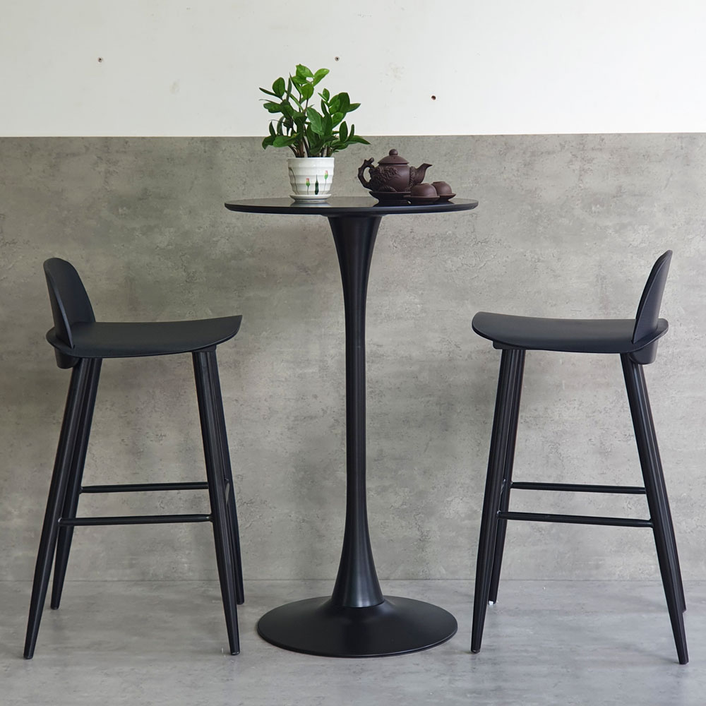 Combo bộ bàn ghế bar Tulip mặt gỗ tròn 60cm 2 ghế C Combo bộ bàn ghế bar Tulip mặt gỗ tròn 60cm 2 ghế C - hình 4
