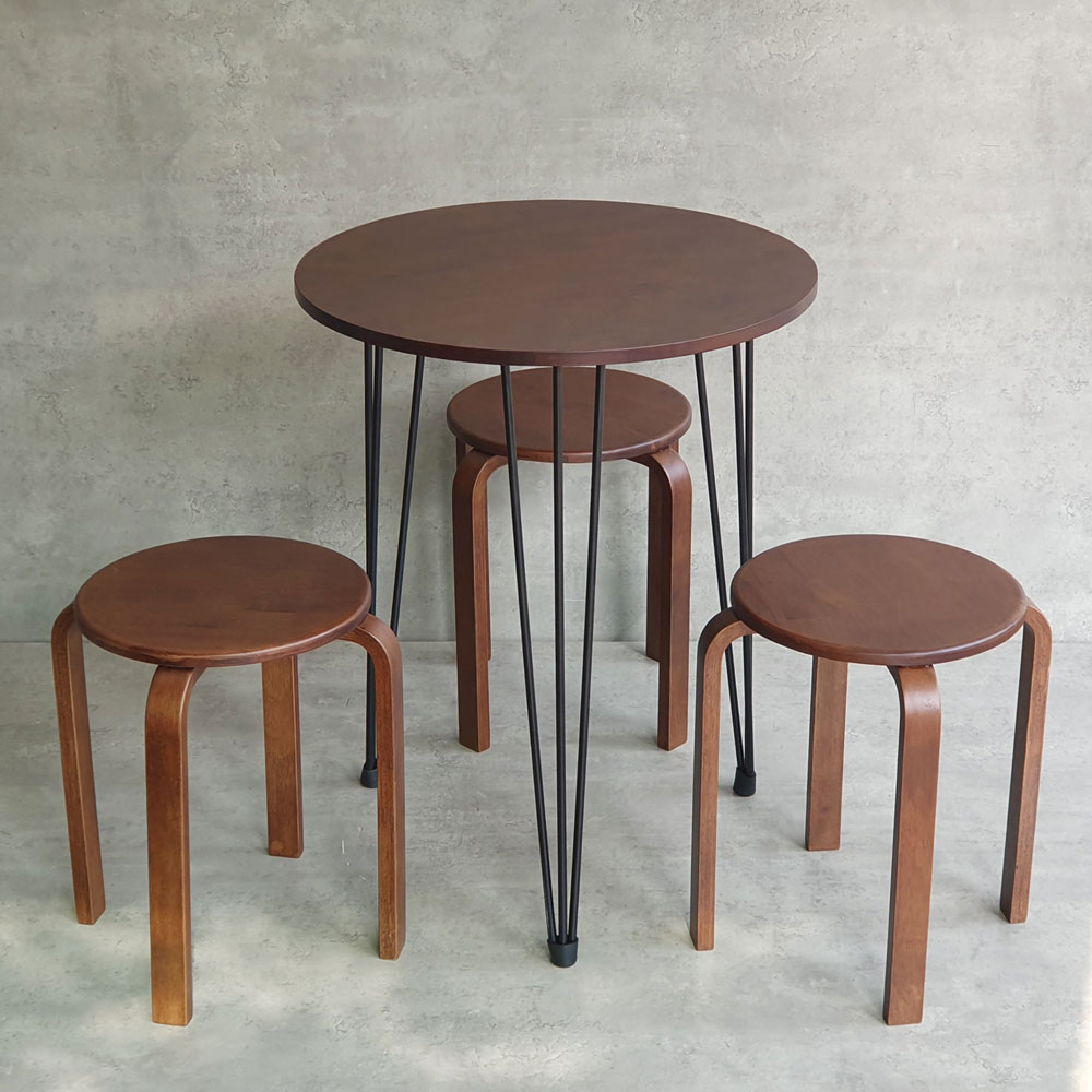 Combo bộ bàn ghế cafe 1 bàn tròn 60cm 3 ghế đôn C Combo bộ bàn ghế cafe 1 bàn tròn 60cm 3 ghế đôn C - hình 3