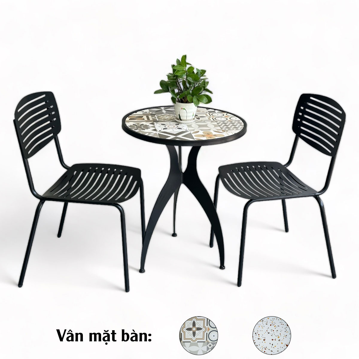 Combo bộ bàn ghế cafe ngoài trời 1 bàn và 2 ghế C Combo bộ bàn ghế cafe ngoài trời 1 bàn và 2 ghế C - hình 5