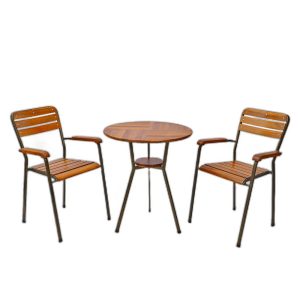 Combo bộ bàn ghế cafe ngoài trời Moon 03 chịu nắng mưa C