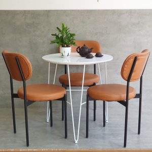 Combo bộ bàn ghế cafe tròn mặt đá 3 ghế cafe C - hình 1